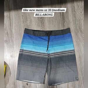 Billabong Blue and Gray Board Shorts Gradient Design